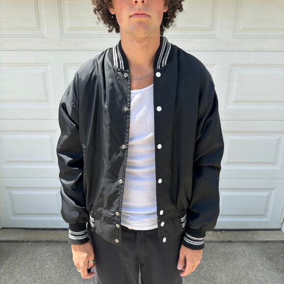 Vintage 80s Men's Lindell Drop Forge Hockey Bomber Jacket Size L - Picture 2 of 7